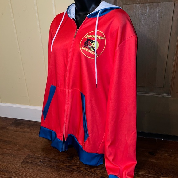 Baywatch Graphic Red and Blue Lightweight Zip Up Long Sleeve Jacket Size XL - Picture 8 of 12